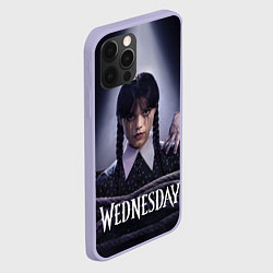 Чехол для iPhone 12 Pro Связаная Уэнсдэй с вещью Wednesday, цвет: 3D-светло-сиреневый — фото 2