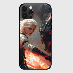 Чехол для iPhone 12 Pro Цири сражается с монстром, цвет: 3D-черный