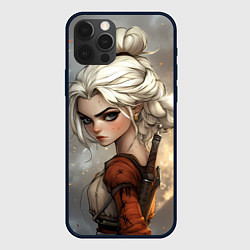 Чехол для iPhone 12 Pro Цири в мультяшном стиле, цвет: 3D-черный