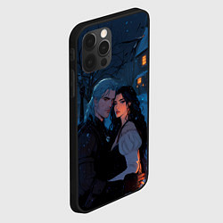 Чехол для iPhone 12 Pro Йеннифэр и Геральт зимой, цвет: 3D-черный — фото 2