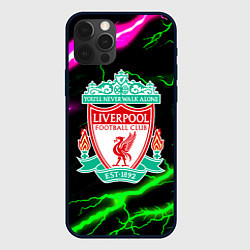 Чехол iPhone 12 Pro Liverpool неоновые молнии