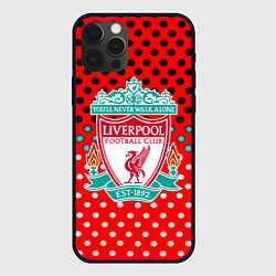 Чехол для iPhone 12 Pro Liverpool точки текстура спорт, цвет: 3D-черный