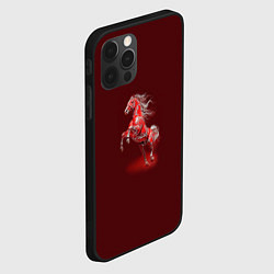 Чехол для iPhone 12 Pro Красная огненная лошадь символ 2026 года, цвет: 3D-черный — фото 2