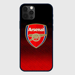 Чехол для iPhone 12 Pro Arsenal текстура полосы красные, цвет: 3D-черный