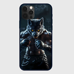 Чехол iPhone 12 Pro Волк боец в перчатках