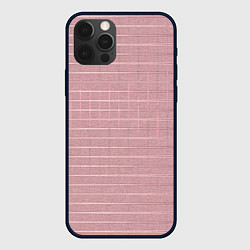 Чехол для iPhone 12 Pro Пыльно-розовый текстура с полосами однотонный, цвет: 3D-черный
