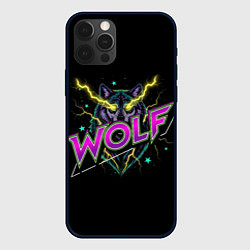 Чехол iPhone 12 Pro Голова волка со светящимися желтыми глазами