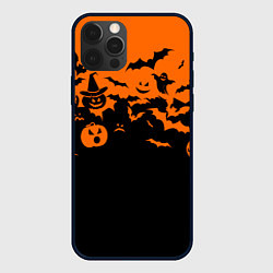 Чехол iPhone 12 Pro Хэллоуин тыквы и призраки
