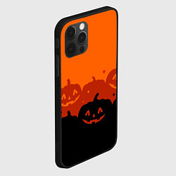 Чехол для iPhone 12 Pro Хэллоуин счастливые тыквы, цвет: 3D-черный — фото 2