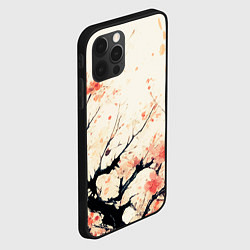 Чехол для iPhone 12 Pro Чёрное дерево с цветами абстракция, цвет: 3D-черный — фото 2