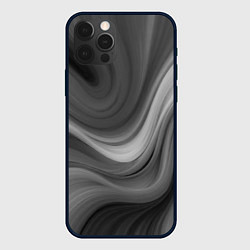Чехол iPhone 12 Pro Серые волны абстракция однотонная