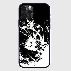 Чехол iPhone 12 Pro Взрывная белая краска на чёрном