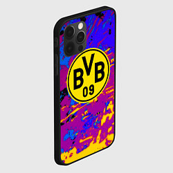 Чехол для iPhone 12 Pro Borussia абстрактные краски, цвет: 3D-черный — фото 2