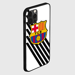 Чехол для iPhone 12 Pro Barcelona черно белые полосы, цвет: 3D-черный — фото 2