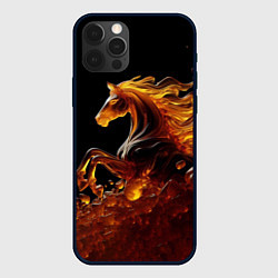 Чехол iPhone 12 Pro Оранжево желтая лошадь созданная из янтаря
