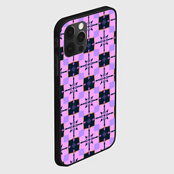 Чехол для iPhone 12 Pro Квадраты с цветочными перекрестиями, цвет: 3D-черный — фото 2