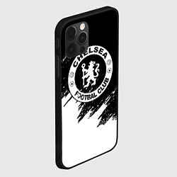 Чехол для iPhone 12 Pro Чели белые краски текстура, цвет: 3D-черный — фото 2