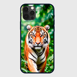 Чехол для iPhone 12 Pro Тигр в зелёных джунглях, цвет: 3D-черный