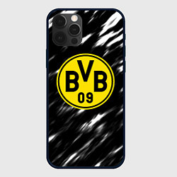 Чехол iPhone 12 Pro Borussia штрихи красок текстура