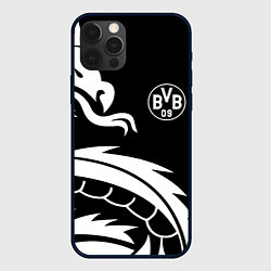 Чехол iPhone 12 Pro Borussia дракон белый