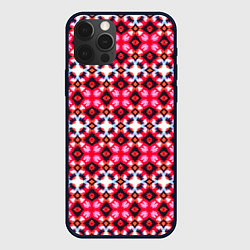 Чехол для iPhone 12 Pro Яркие узорчатые полосы, цвет: 3D-черный