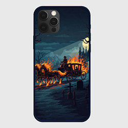Чехол iPhone 12 Pro Призраки в горящей конной повозке