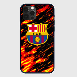 Чехол iPhone 12 Pro Barcelona штрихи огненные