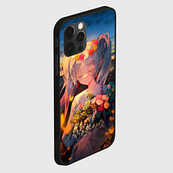 Чехол для iPhone 12 Pro Фрирен с цветами, цвет: 3D-черный — фото 2