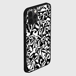 Чехол для iPhone 12 Pro Чёрно-белый паттерн абстракция, цвет: 3D-черный — фото 2