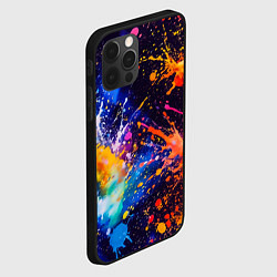 Чехол для iPhone 12 Pro Абстракция взрыв красок тёмно-синий, цвет: 3D-черный — фото 2