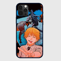 Чехол iPhone 12 Pro Дэндзи и Макима из Человек бензопила