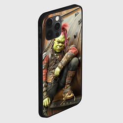 Чехол для iPhone 12 Pro Шрек в панковских шмотках, цвет: 3D-черный — фото 2
