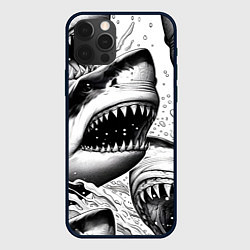 Чехол iPhone 12 Pro Белая акула - стая