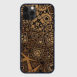 Чехол iPhone 12 Pro Золотая метаморфоза на черном