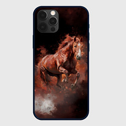 Чехол iPhone 12 Pro Коричневая лошадь в прыжке