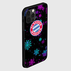 Чехол для iPhone 12 Pro Бавария Мюнхен неоновые снежинки, цвет: 3D-черный — фото 2
