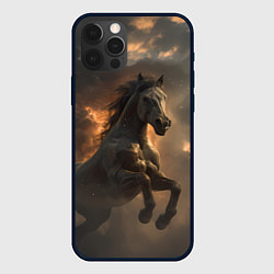 Чехол iPhone 12 Pro Лошадь в прыжке на фоне неба