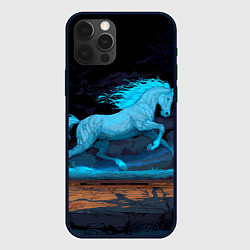 Чехол iPhone 12 Pro Лошадь в синем свете