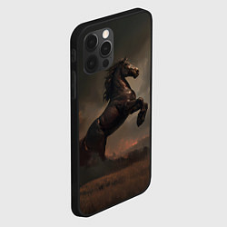 Чехол для iPhone 12 Pro Лошадь встает на дыбы, цвет: 3D-черный — фото 2