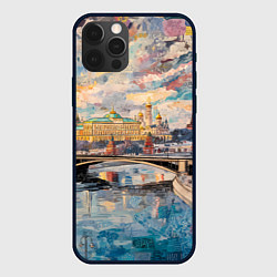Чехол iPhone 12 Pro Зимняя Москва с абстрактным небом