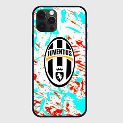 Чехол iPhone 12 Pro Ювентус штрихи красок текстура