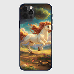 Чехол iPhone 12 Pro Белая мультяшная лошадка