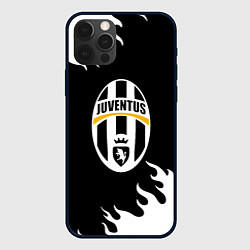 Чехол iPhone 12 Pro Juventus белый огонь текстура