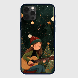 Чехол iPhone 12 Pro Новогодняя гитаристка
