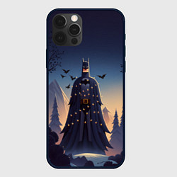 Чехол для iPhone 12 Pro Новогодний Бэтмен, цвет: 3D-черный