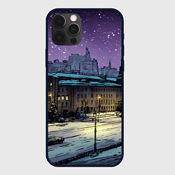 Чехол iPhone 12 Pro Ночь в новогодней Москве