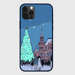 Чехол iPhone 12 Pro Новогодняя елка в центре Москвы