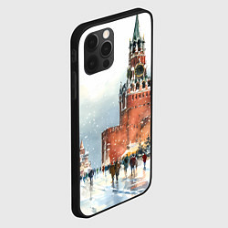 Чехол для iPhone 12 Pro Новогодний Кремль, цвет: 3D-черный — фото 2