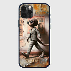 Чехол iPhone 12 Pro Пришелец в костюме в полосочку