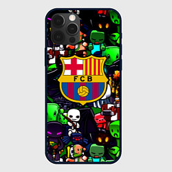 Чехол iPhone 12 Pro Minecraft x barcelona fc